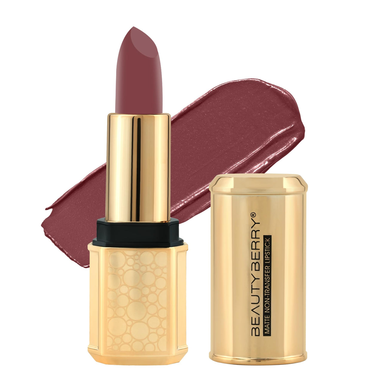 Beauty Berry Bold Babe Non-Transfer Matte Lipstick | Highly Pigmented, Lightweight, Smudge Proof & Waterproof Lipstick | Single Swipe Application, Long Lasting Lipstick for Women (Wild Mehroon)