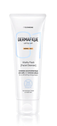 Dermafique Vitality Flash Facial Cleanser, 100ml And Dermafique Micellar Water Makeup Cleanser, Blue, 150ml