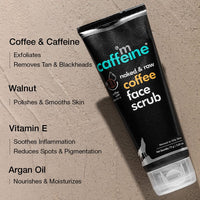 mCaffeine Coffee Tan & Dead Skin Removal Face Scrub (75gm)|Caffeine & Walnut Scrub for Face|Exfoliating & Brightening Scrub|Blackhead Remover,Whitehead Remover,Detan Pack I Face Scrub For Women & Men
