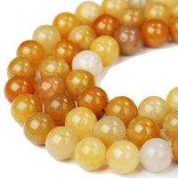 Yellow Jade Natural Gemstone Beads for Making Jewellery Energy Healing Crystals Jewelry Chakra Crystal Jewerly Beading Supplies 10mm 15.5inch About 40 Beads Yellow Jade