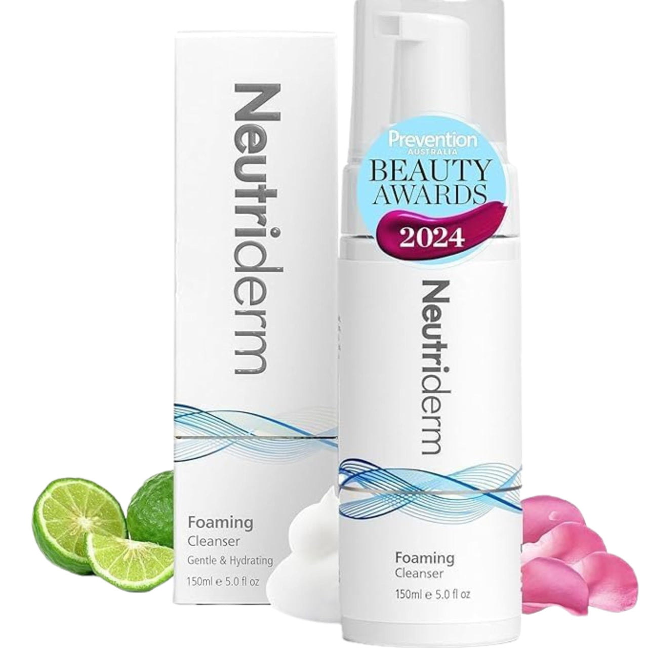 Neutriderm Foaming Cleanser Face Wash For Dry Skin: Ultra Hydrating Facial Cleanser With Niacinamide, Vitamin C, Provitamin B5 Cleansing Foam - Facial Wash Removes Makeup & Impurities - 150 Ml