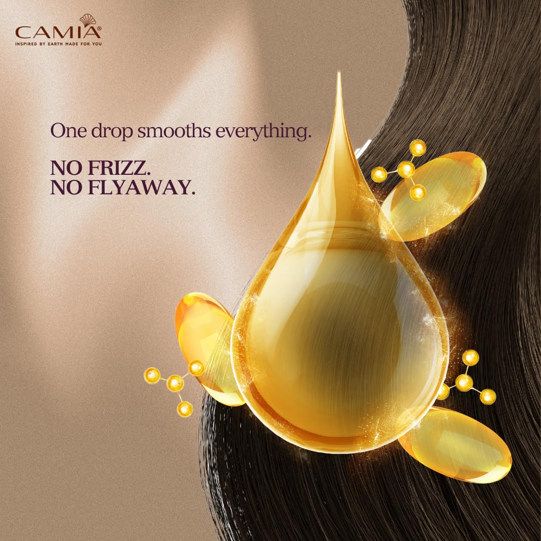 CAMIA - Organic Moroccan Argan Oil for Skin & Hair | Premium Extra Virgin Cold Pressed Oil, 100% Natural | Argan Oil Improves Skin & Hair Elasticity & Provides Intense Hydration | 100 ML Glass Bottle