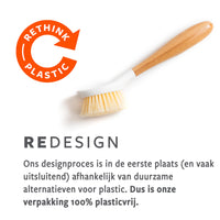 Full Circle, Bubble Up Bamboo Dish Brush, Comfortable Palm Scrubber for Kitchen Dishwashing, White, 1 Count