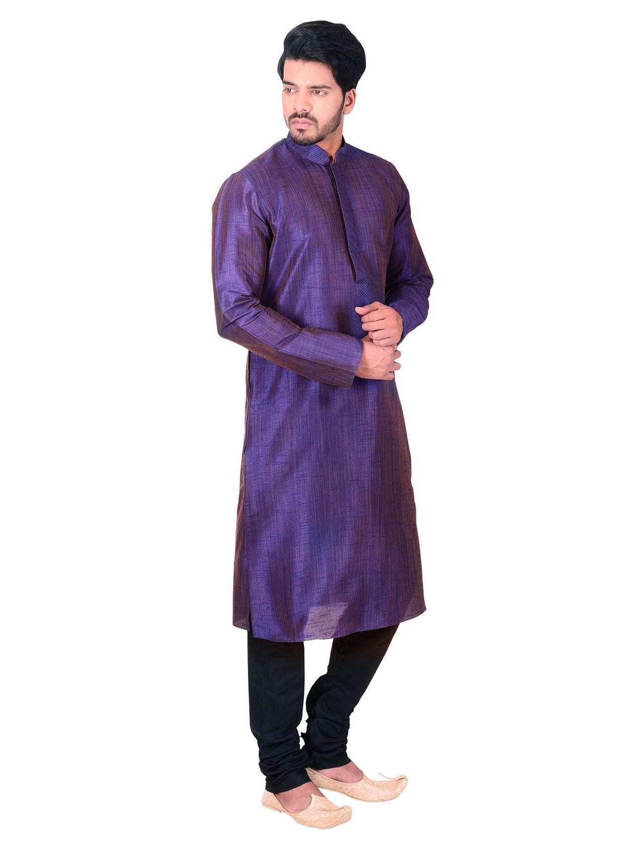 Manyavar Men's  Regular Fit Kurta & Churidar Set
