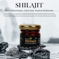 Dr Vedic 100% Pure & Natural Himalayan Shilajit/Shilajeet Resin Improves - Strength | Energy | Immunity - 20g