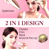 STRAW&WEAVE Facial Hair Removal Machine|Eyebrow Trimmer & Epilator|Trimmer For Women Private Part|2 In 1 Trimmer 400 mAh Battery 1 Year Warranty|Painless Hair Removal Machine|Nose Hairs Remover,White