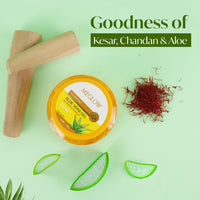 Meglow by Leeford | Nourishing Aloe Vera Gel with Kesar Chandan | Pure Aloe Vera, Kesar Chandan Gel | Organic Aloe Vera Gel for Face | Ayurvedic Formula for Skin Nourishment Pack of 3 (100g each)