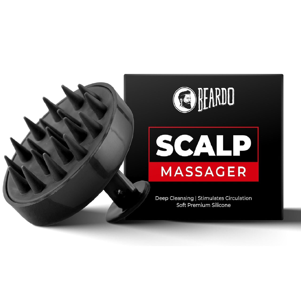 Beardo Scalp Massager for Hair with Removable Handle | Soft Silicone Bristles for Dry Massage, Oil & Shampoo | Massager Shampoo Hair Brush, Super Soft Bristles, Exfoliating | Scalp massager for Men & Women