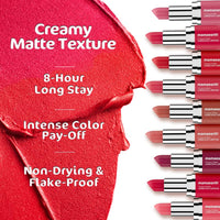 Mamaearth Creamy Matte Long Stay Lipstick with Murumuru Butter and Vitamin E for 8-Hour Long Stay (Flakeproof & Non-Drying | Intense Color Payoff) - 4.2g (Cranberry Crush)