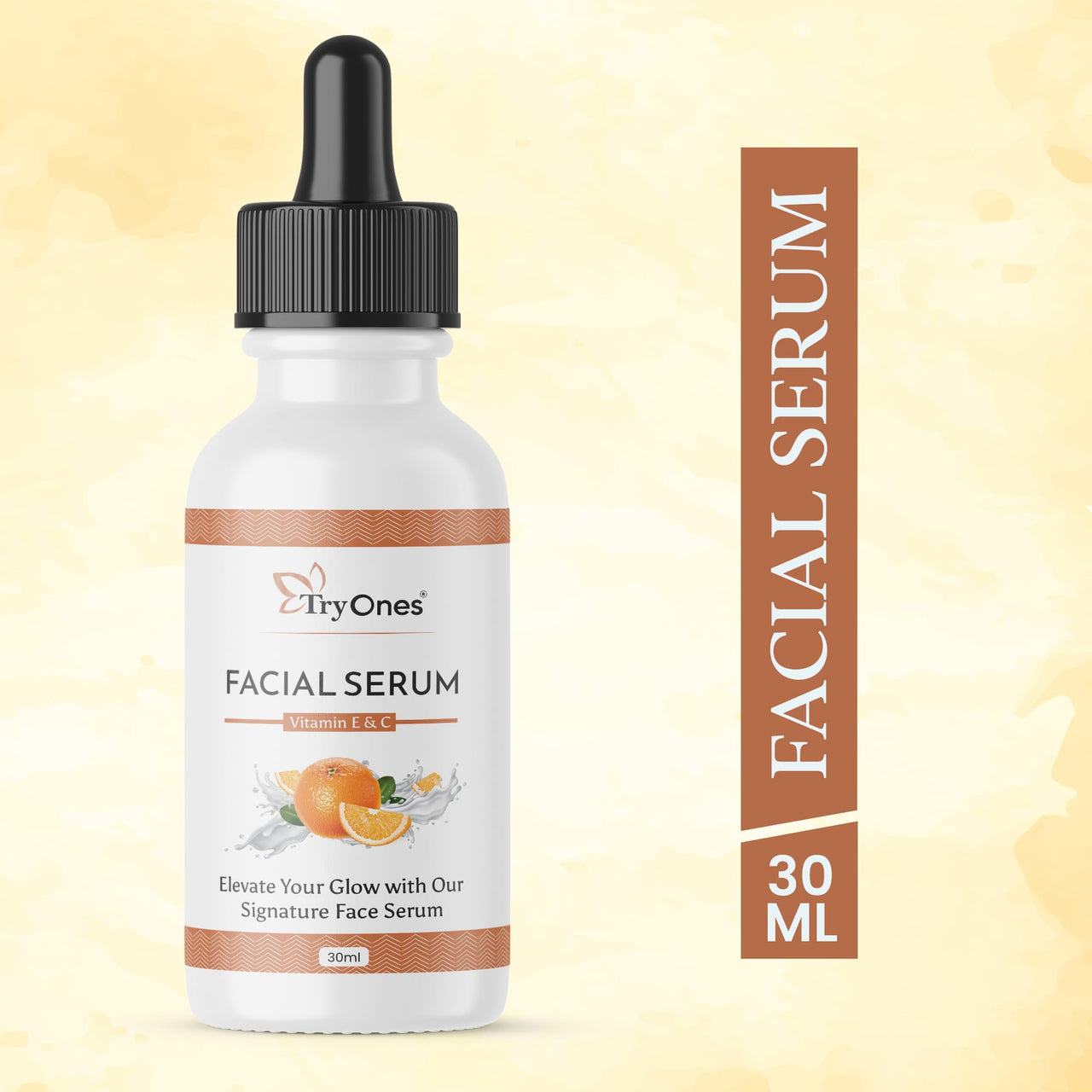 TryOnes Skin Naturals, Bright Complete 30X Vitamin C Booster Face Serum, Increases Skin's Glow Instantly and Reduces Spots Overtime for Men & Women_Vitamin E & C Face Serum_30ml