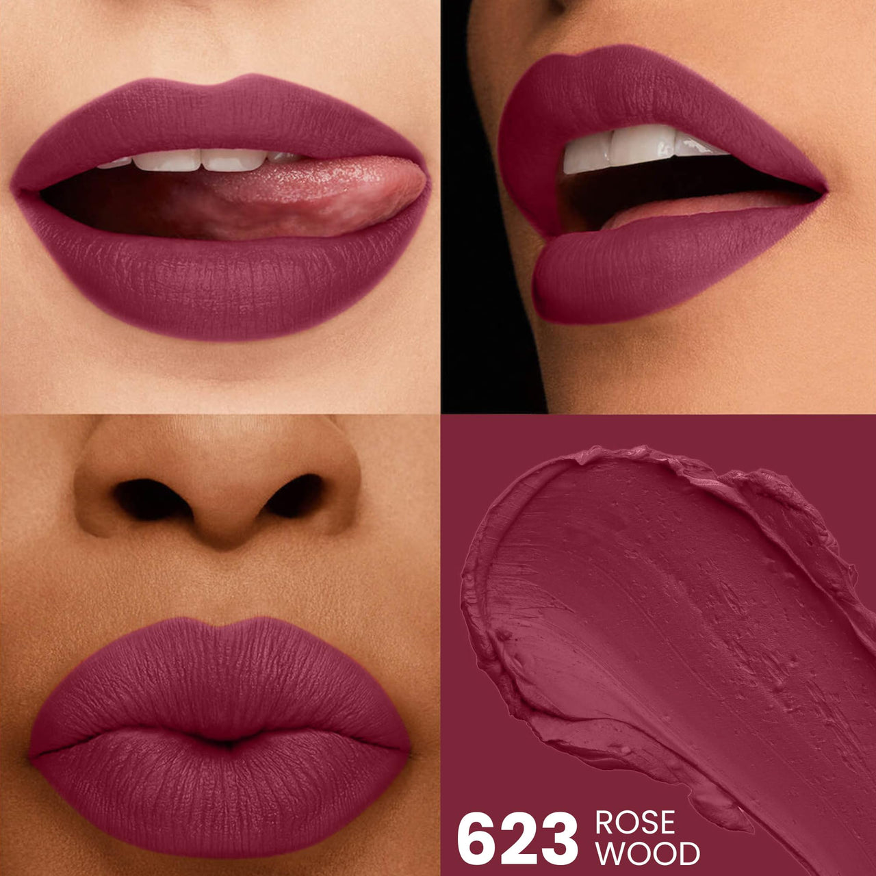 Seven Seas HD Intense Matte Lipstick | Non-Transfer | Lipstick For Women (623-Rosewood, 3.5G)