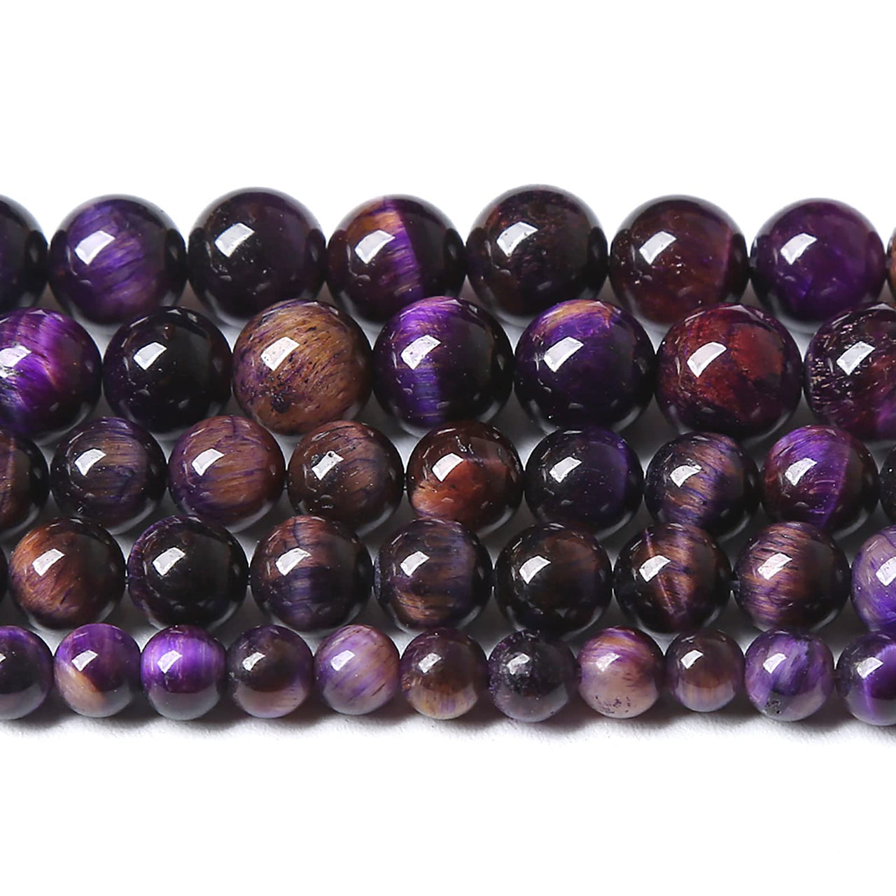 10MM 36PCS Natural Stone Multi Purple Tiger Eye Stone Beads for Jewelry Making DIY Bracelet Energy Crystal Healing Power 10mm