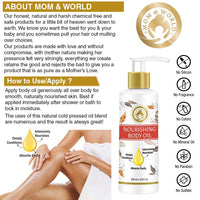 Mom & World Mother Nourishing Body Oil - 200ml - Complete Moisturising, 100% Pure Oils - No Mineral Oil