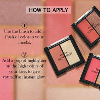 FLiCKA Glow N Blow Blusher And Highlighter Palette For Face Makeup| Long Lasting, Travel Friendly, Highly Pigmented Flawless Look | 04 Goal Oriented