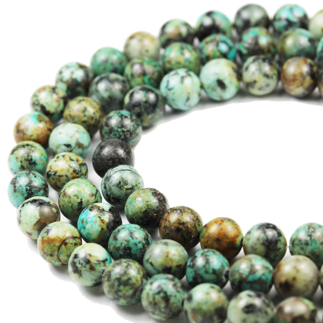 10mm Beads Natural Gemstone Beads for Jewelry Making Energy Healing Crystals Jewelry Chakra Crystal Jewerly Beading Supplies Africa Turquoise 10mm 15.5inch About 36-40 Beads