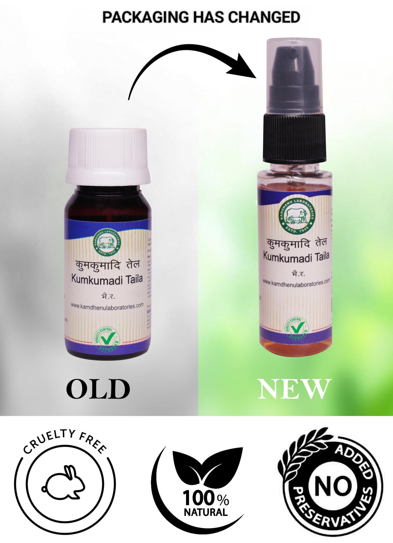 Kamdhenu Laboratories Kumkumadi Taila 30 ml, Pack of 1 | Enriched with Saffron and Sandalwood | Ayurvedic Herbal Face Oil For Acne, Pimples, Spots, | Chemical Free| For men and women