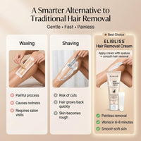 Elibliss X Hair Removal Cream 75g | Aloe Vera for Sensitive Skin | Painless Hair Remover for Under arms, Legs & Bikini Line | Smooth & Hydrated Finish