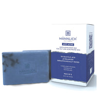 Mannlich Anti-Acne Soap | Controls Excess Sebum | Handmade Body & Face Soap for Acne-Prone and Oily Skin | 2% Salicylic Acid, 2% Niacinamide & 2% Tea Tree Oil | Brightens Skin, Fades Dark Spots | Prevents Body Acne | pH Balanced, SLS Free, Dermatologicall