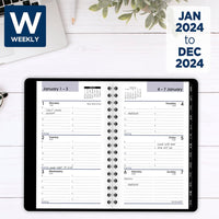 AT-A-GLANCE 2024 Weekly Planner, DayMinder, Hourly Appointment Book, 3-1/2 x 6