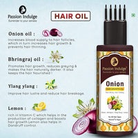 Passion Indulge Natural Onion Hair Growth Oil 100ml & Neuropassit NTstress Hair Fall Control & Cooling Oil 100ml Combo