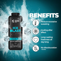 Beardo Ice Blast Talc Powder for men, 100g | INSTANT ICY COOLING Talcum Powder Men | Combat heat with Menthol | Goodness of Aloe vera & Vitamin E for Instant Freshness