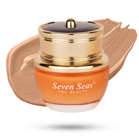 Seven Seas Natural Matte Cream Foundation Long Lasting Weightless | Full Coverage Face Makeup Oil-Free | Waterproof Foundation 40g (MEDIUM PALE)