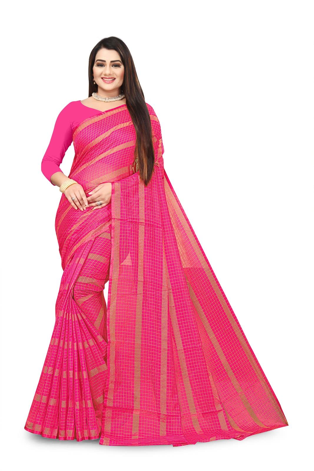 Amazon Brand - Anarva Soft Heavy & Cotton Silk Sarees for women, Beautiful saree free size with unstitched Blouse Piece