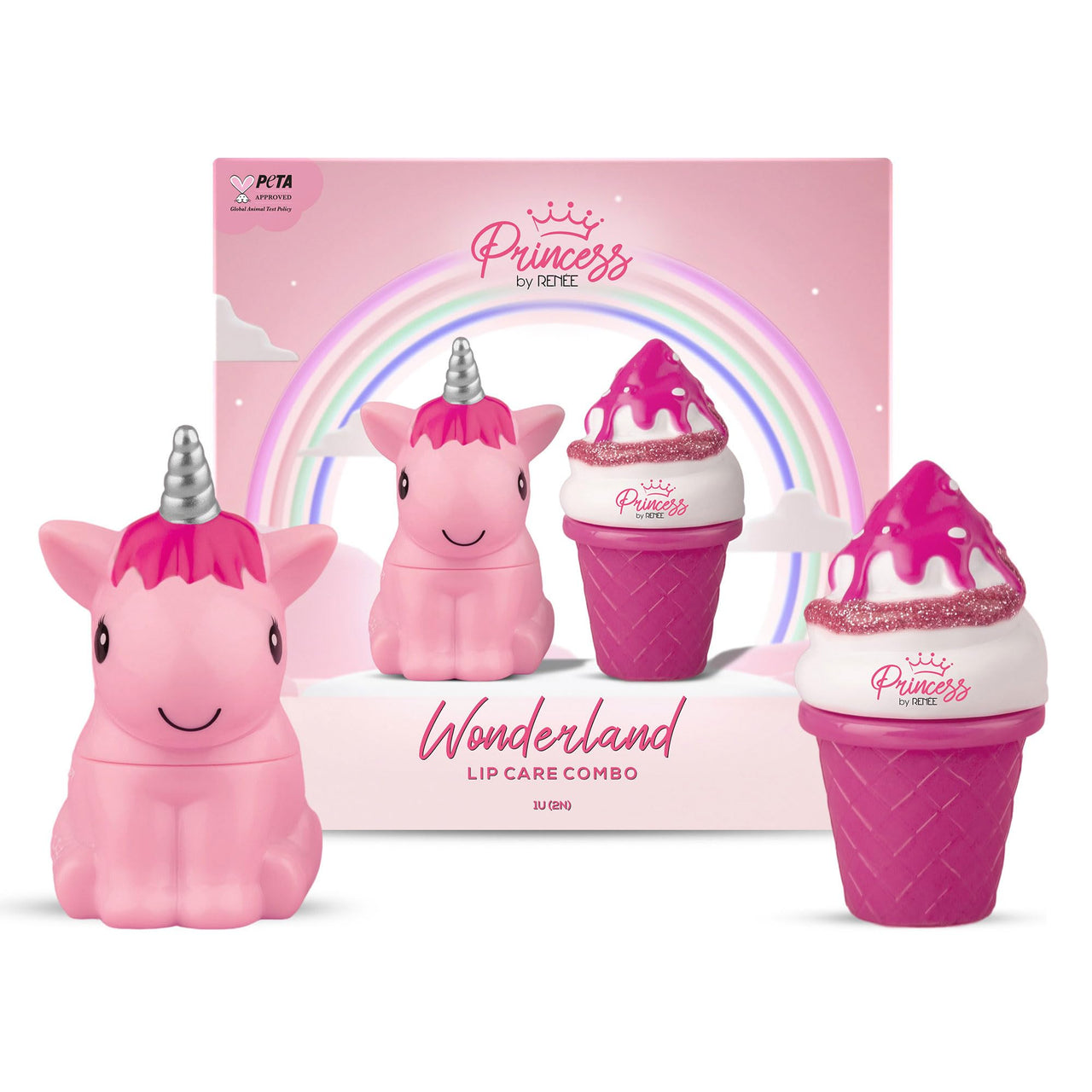 RENEE Princess Wonderland Lip Care Combo Kit - Pre-Teen Girls, Contains Snowball Lip Balm 3G & Icecream Lip Gloss 8Ml, Nourishing And Moisturizing Effect - No Parabens,Cruelty-Free & Vegan