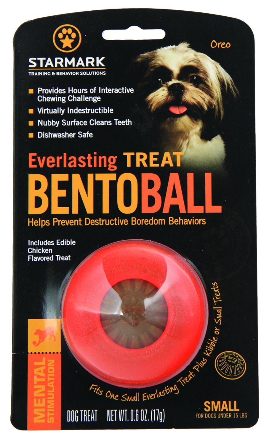 Starmark Everlasting Treat Bento Ball Tough Dog Chew Toy Small