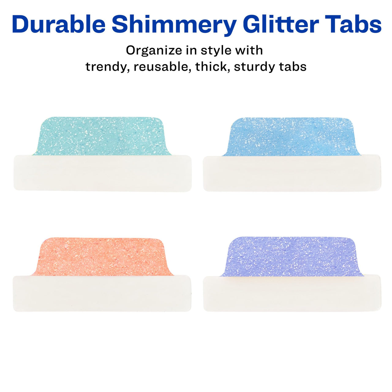 Avery Margin Ultra Tabs, 2.5" x 1", Pastel Sparkle Shimmer Designs, 16 Repositionable Page Tabs (74150) 16 tabs