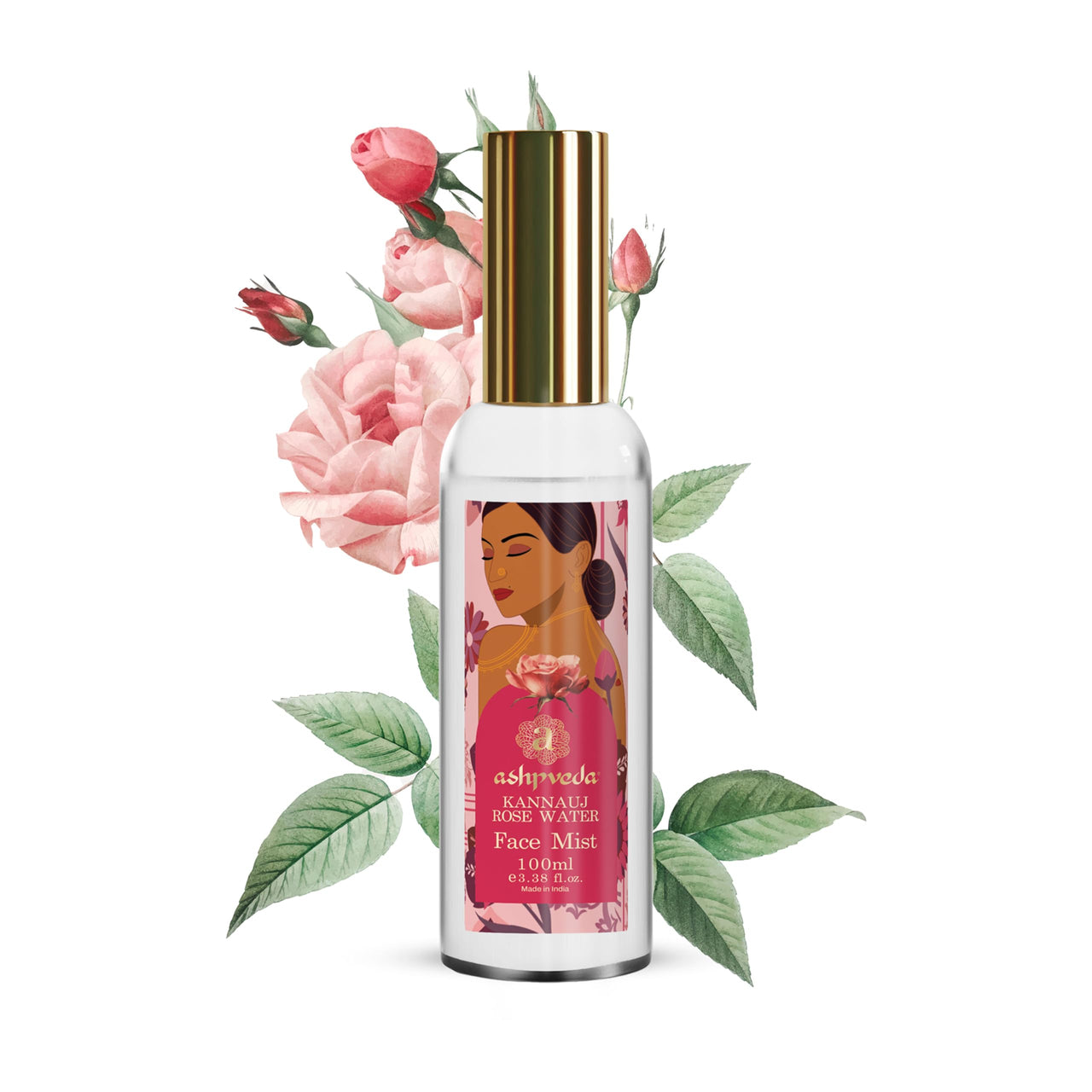 Ashpveda Kannauj Rose Water Face Mist Gulab Jal, Cleansing Toning & Silky Smooth Skin | Pores Minimising Face Mist (100ml)