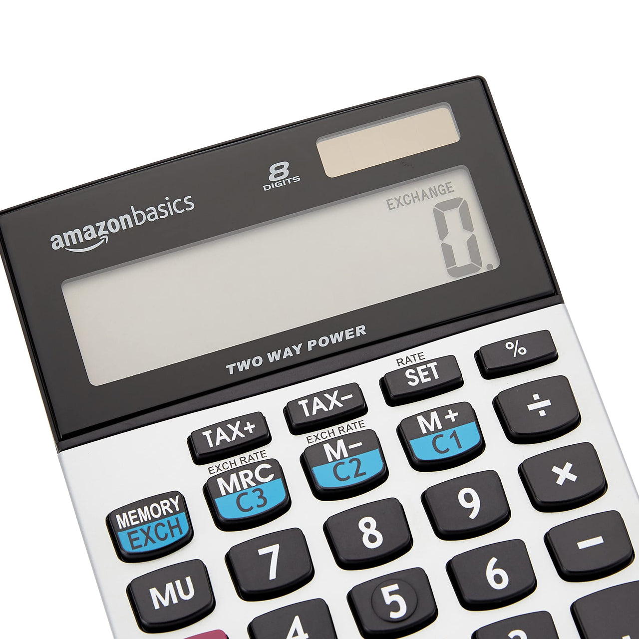 Basics LCD 8-Digit Desktop Calculator, Silver - 5 Pack