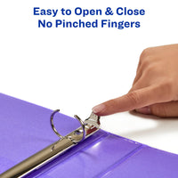 Avery Luxe Collection Durable Holographic 3 Ring Binder, Customizable View Cover, 1 Inch Round Rings, 1 Holographic Violet Binder (03226)