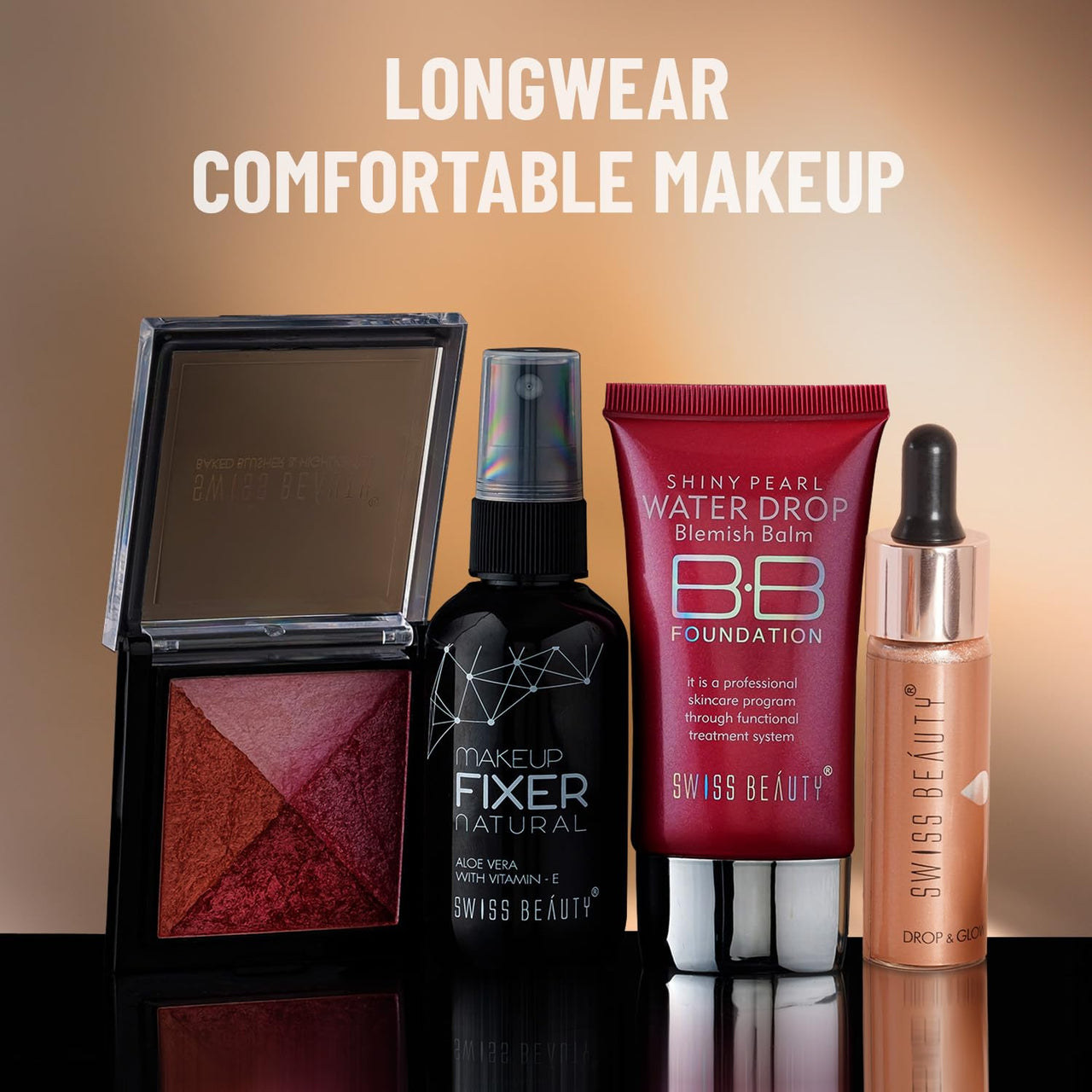 Swiss Beauty Drop & Glow Liquid Highlighter For Face Makeup | Illuminating Liquid Highlighter With Dewy Finish | Shade -Coppery, 18ml