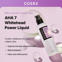 COSRX AHA 7 Whitehead Power Liquid, 3.38 fl.oz / 100ml, Whitehead Remover, Glycolic Acid 7%, AHA Exfoliant, Pore Minimizer, Korean Skin Care, Animal Testing Free, Paraben Free