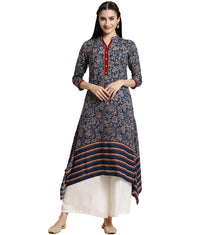 rangita Women Rayon Floral Printed Calf Length A-Line Kurti
