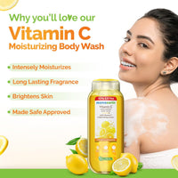 Mamaearth Vitamin C Moisturizing Body Wash with Vitamin C & Refreshing Lemon Scent for Skin Illumination- 275ml | Deeply Cleanses | Intensely Moisturizes | Long-Lasting Fragrance | Radiant Glow | All Skin Types (Pack of 2)
