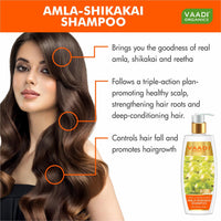 Vaadi Herbals Hairfall And Damage Control Amla Shikakai Shampoo, 350ml