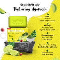 Medimix Ayurvedic Lime with Moringa Bathing Bar Soap 125g (Buy 4, Get 1 Extra Combo Pack) | Refreshed & Nourished Skin | Shop Herbal | Natural | Paraben-free & Sulphate-free | 100% Vegan