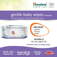 Himalaya Gentle Baby Wipes | 12 Wipes |100% Biodegradable Plant-based fabric | Indian Lotus & Aloe Vera | Skin Friendly pH| Extra Soft | Pack of 1