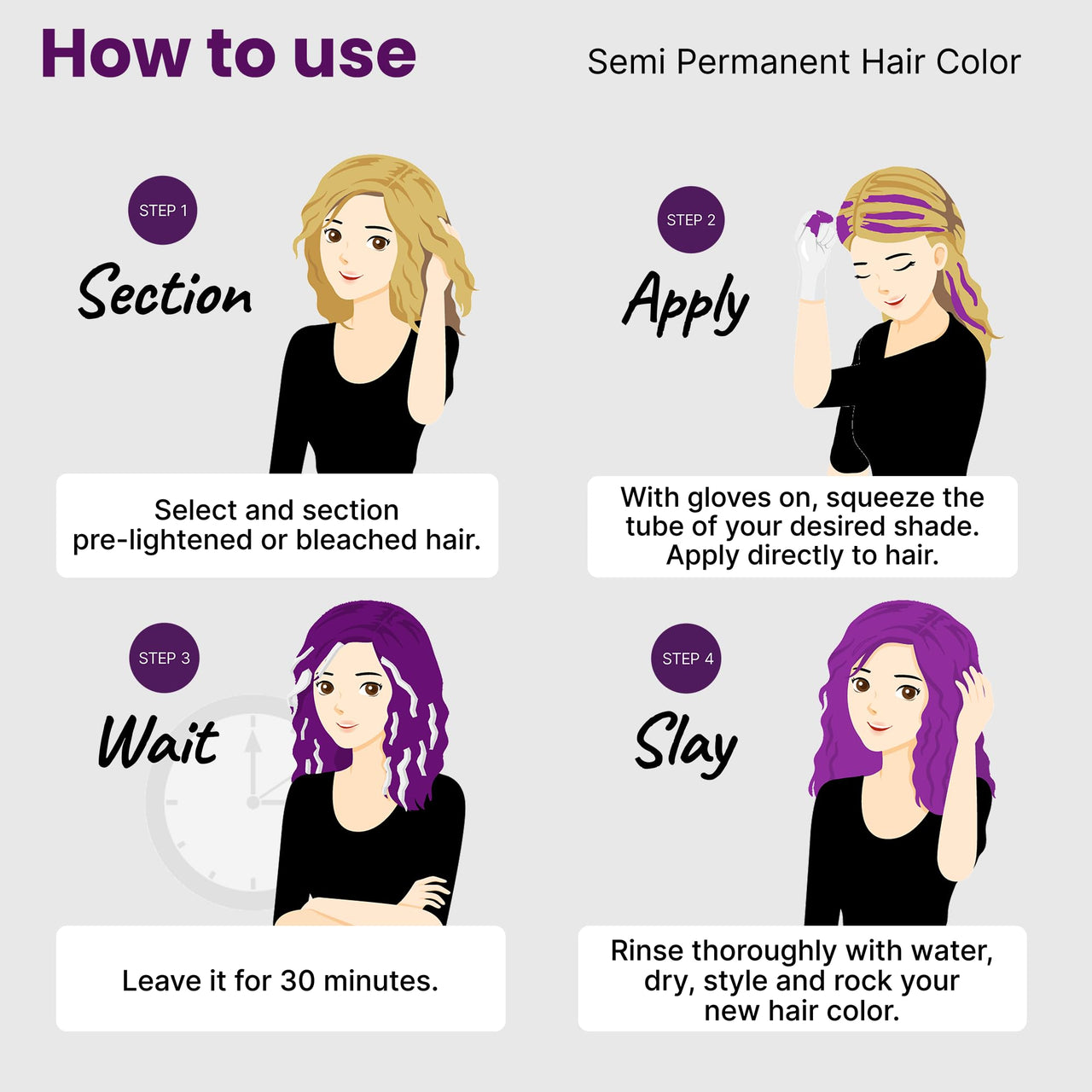 2.Oh! Italian- Purple Hair Color For Women & Men | Ammonia-Free DIY Semi Permanent Hair Color | Enriched with Argan Oil | Lasts upto 12-15 Washes | Pack of 2