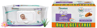 Himalaya Gentle Baby Wipes, 72 Wipes,White & Gentle Baby Soap (4N*75g)