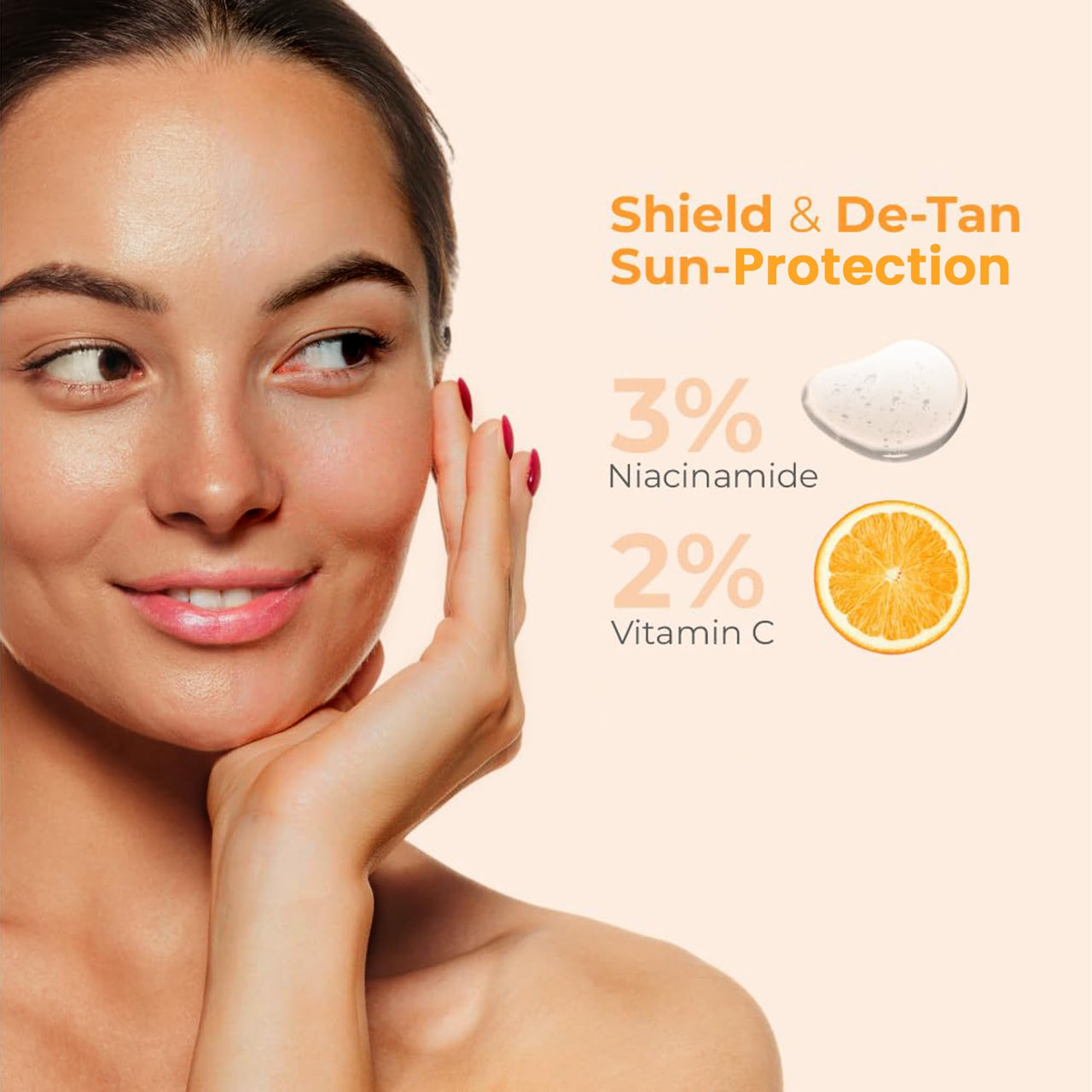 UV Doux D-Tan Aqua Sunscreen Lotion Enriched with Enriched with 3% Niacinamide, 2% Vitamin C, 1% Hyaluronic Acid, 1% Ceramide, Aloe Vera & Vitamin E | SPF 50 PA++++ Broad Spectrum, 50 ml