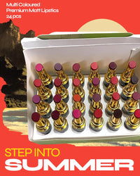 Seven Seas Pro-Beauty Matte Lipstick Set, 24 Pieces, Smudge-Proof and Long-Lasting, Transfer-Proof Formula