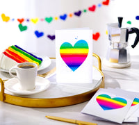 American Greetings Blank Cards with Envelopes, Rainbow Heart Stationery (48-Count)