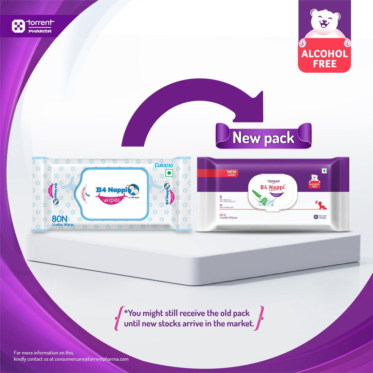 TEDIBAR Combo Pack of Moisturising Baby Bathing Bar 75gx2(Pack of 1) + B4 Nappi Baby Wipes - 30 | Alcohol and Preservative-Free Baby Wipes | Dermatologically Tested - By Torrent Pharma