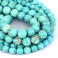 Jmzothie 10mm Natural Stone Beads Turquoise Beads Energy Crystal Healing Power Gemstone for Jewelry Making (10mm, Turquoise)