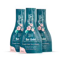 Nat Habit - Fresh Ready To Apply Henna Paste (Pack of 3 x 220g) and Nat Habit Five Oil Hibiscus NutriMask-Hair Mask for All Hair & Scalp Types (Pack of 3 x 40 gm)