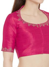 X3 Women's  Polyester Sleeve Readymade Saree Blouse