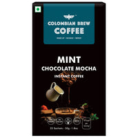 Colombian Brew Mint Chocolate Mocha Instant Coffee, No Sugar Vegan, 50g & Colombian Brew Coffee, 100% Arabica Green Coffee Powder 200g